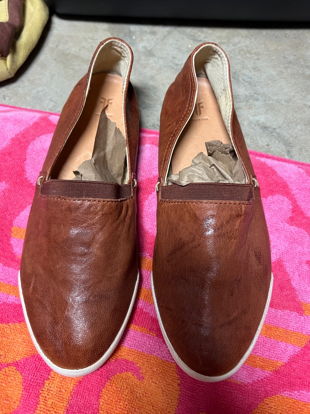 Frye Women's Brown Leather Slip-On Loafers